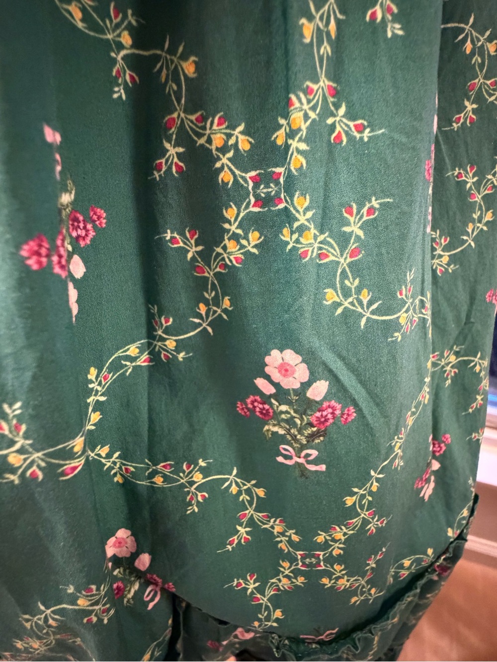 Hill House Green Floral Smocked Nap Dress - Picture 3 of 4